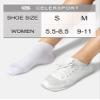 CS CELERSPORT 6 Pack Women's Ankle Running Socks Cushioned Low Cut Tab Athletic Socks, White, Small view 4