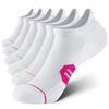 CS CELERSPORT 6 Pack Women's Ankle Running Socks Cushioned Low Cut Tab Athletic Socks, White Mixed, Medium view 1