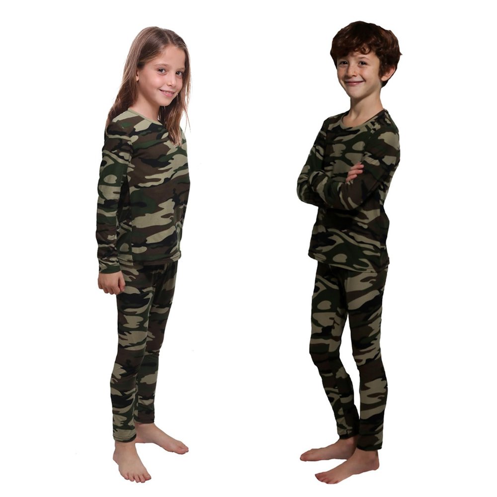 Ultra Dry Children Thermal Underwear Set by Outland; Base Layer; Soft Fleece; Top&Leggings Camouflage 18-24 Months