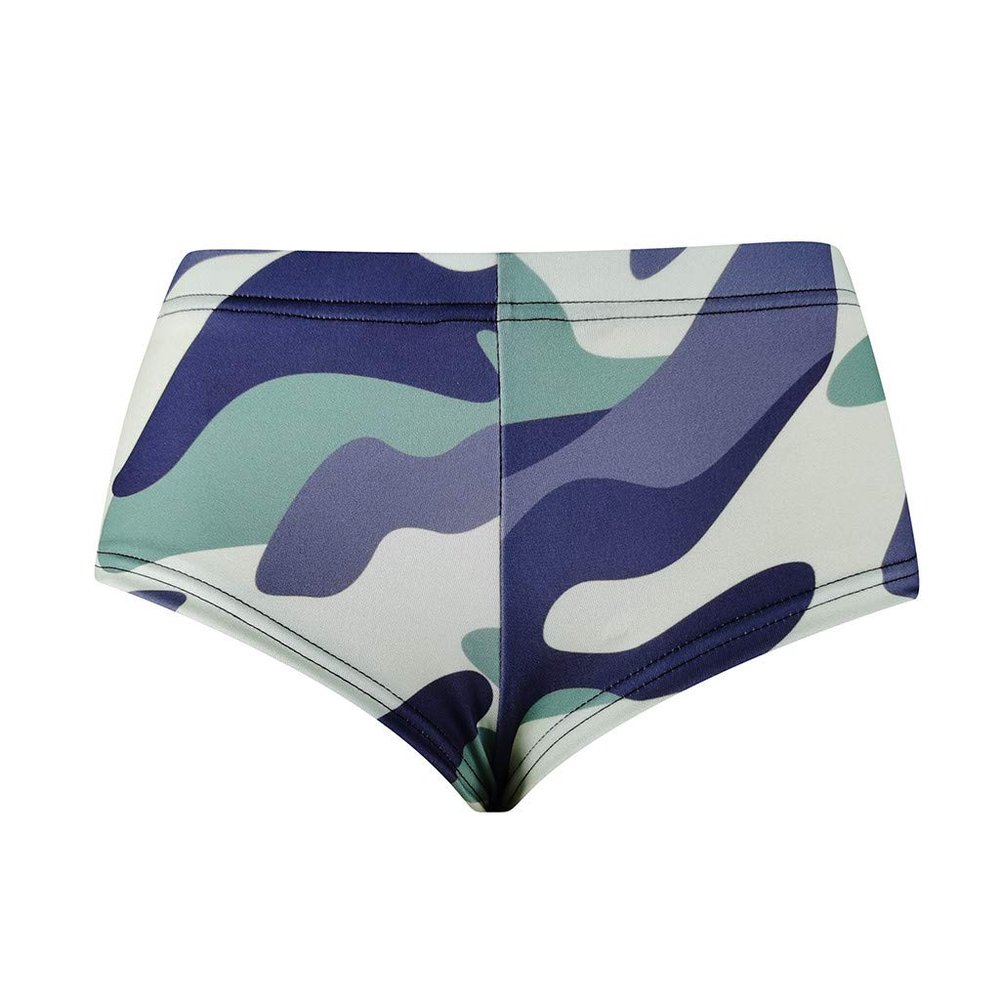 JOFOW Yoga Shorts Short Leggings Women's Camo Pants Workout Running Athletic Gym Sport Tight Thong Panty