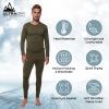 Men Thermal Underwear Long John Set for Cold Weather Mens 2 pc Long Sleeve Top and Pants Fleece Lined Base Layer Thermals Olive Green-2X-Large view 2