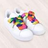 5Chaos Satin Ribbon Shoelaces, Silk Sheer Rainbow Shoe Laces for Women Kids Girls Men, Funny Custom Shoestring with Aglets 1Pair (51" (130CM), Rainbow) view 3