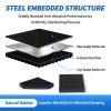BXI Exercise Equipment Mat Heavy Duty - 4 x 4 x 0.8 Inches 4 Pcs Non Slip Noise Reduction Anti Vibration Treadmill Stationary Bike Mats, Thick Steel Embedded Rubber Pad for Hardwood Floors & Carpet view 3