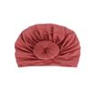 HZUX Newborn Baby Cotton Cloth Turban Toddler Knotted Hat Newborn Kids Set Baby Cap Ear Hat view 1