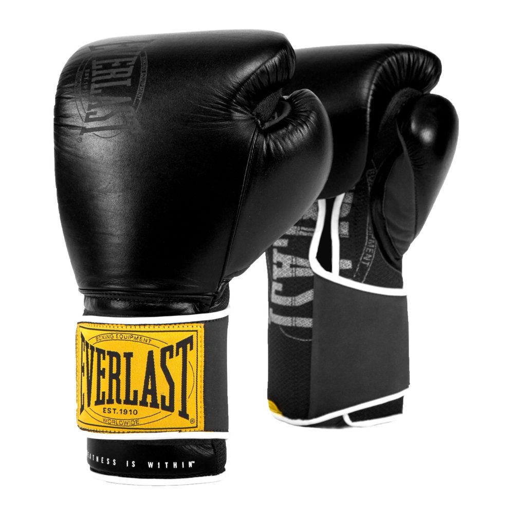 Everlast 1910 Leather Boxing Gloves | Vintage Training Gloves for Men and Women | Hook and Loop with Triple-Layer Foam | Heavy Bag & Fitness Training