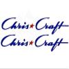 Imagnt Studio Marine Graphics Set of 2 Boat Hull Vinyl Decals for Chris Craft Boat Restoration Stickers, Size 42 inches, Royal Blue & Red Star view 1
