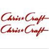 Imagnt Studio Marine Graphics Set of 2 Boat Hull Vinyl Decals for Chris Craft Boat Restoration Stickers, Size 42 inches, All Red Color view 1