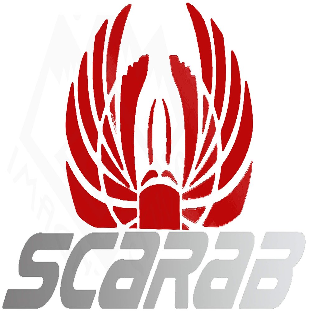Imagnt Studio Fun Graphics Set of 2 Boat Hull Vinyl Decals fits Scarab Boat Restoration Stickers (Select Color, Size 17 x 36) (Red & Sliver Metallic)