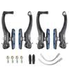 CNC V Brake Set, Bicycle Linear Pull V Brakes for Front/Rear Wheel,V Brake with Lever and Cable Long Arm 110mm, Blue Black view 4