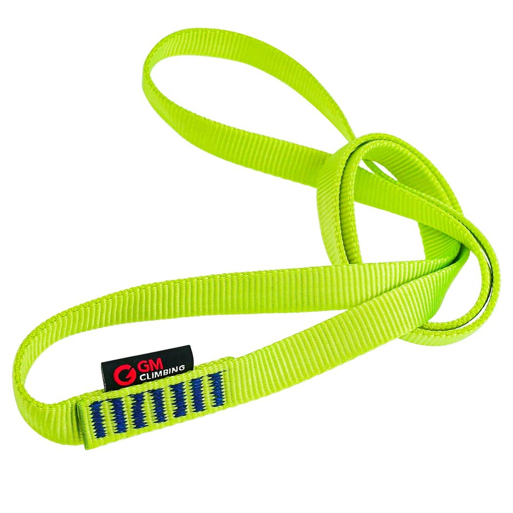 GM CLIMBING Pack of 3 16mm Nylon Sling Runner 30cm / 12inch (Green)