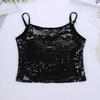 TTAO Kids Girls Sequined Camisole Top Sparkly Street Dance Shirts Hip Hop Dance Stage Performance Tank Top Black 8 view 3