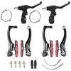 CNC V Brake Set, Bicycle Linear Pull V Brakes for Front/Rear Wheel,V Brake with Lever and Cable Long Arm 110mm, Red Black view 1