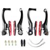 CNC V Brake Set, Bicycle Linear Pull V Brakes for Front/Rear Wheel,V Brake with Lever and Cable Long Arm 110mm, Red Black view 4