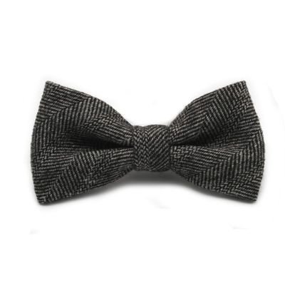 Ruth&Boaz Men's Wool Blend Bow Tie(Herringbone Black)