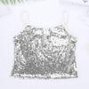 TTAO Kids Girls Sequined Camisole Top Sparkly Street Dance Shirts Hip Hop Dance Stage Performance Tank Top White 12 view 3