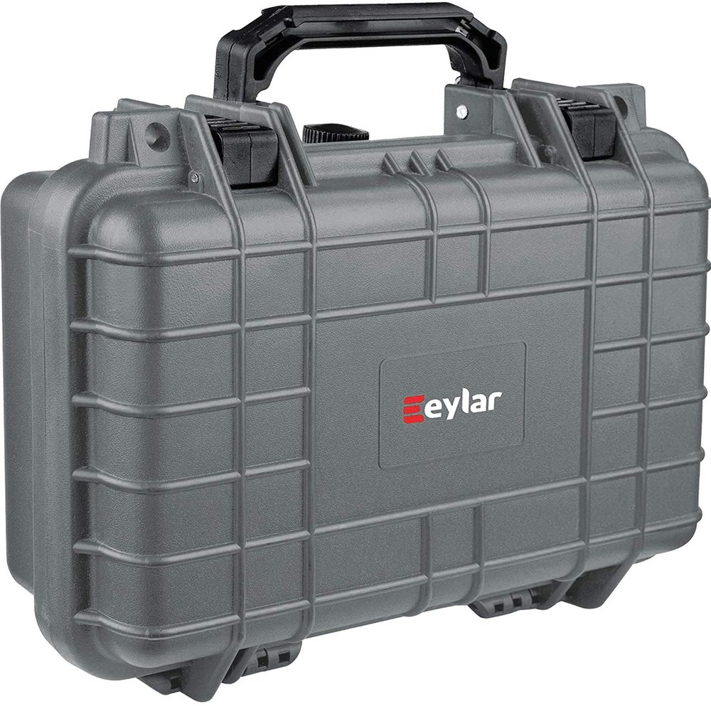 Eylar Hard Gun Case Water & Shock Proof With Foam TSA Approved 11.6 Inch 8.3 Inch 3.8 Inch (Gray)