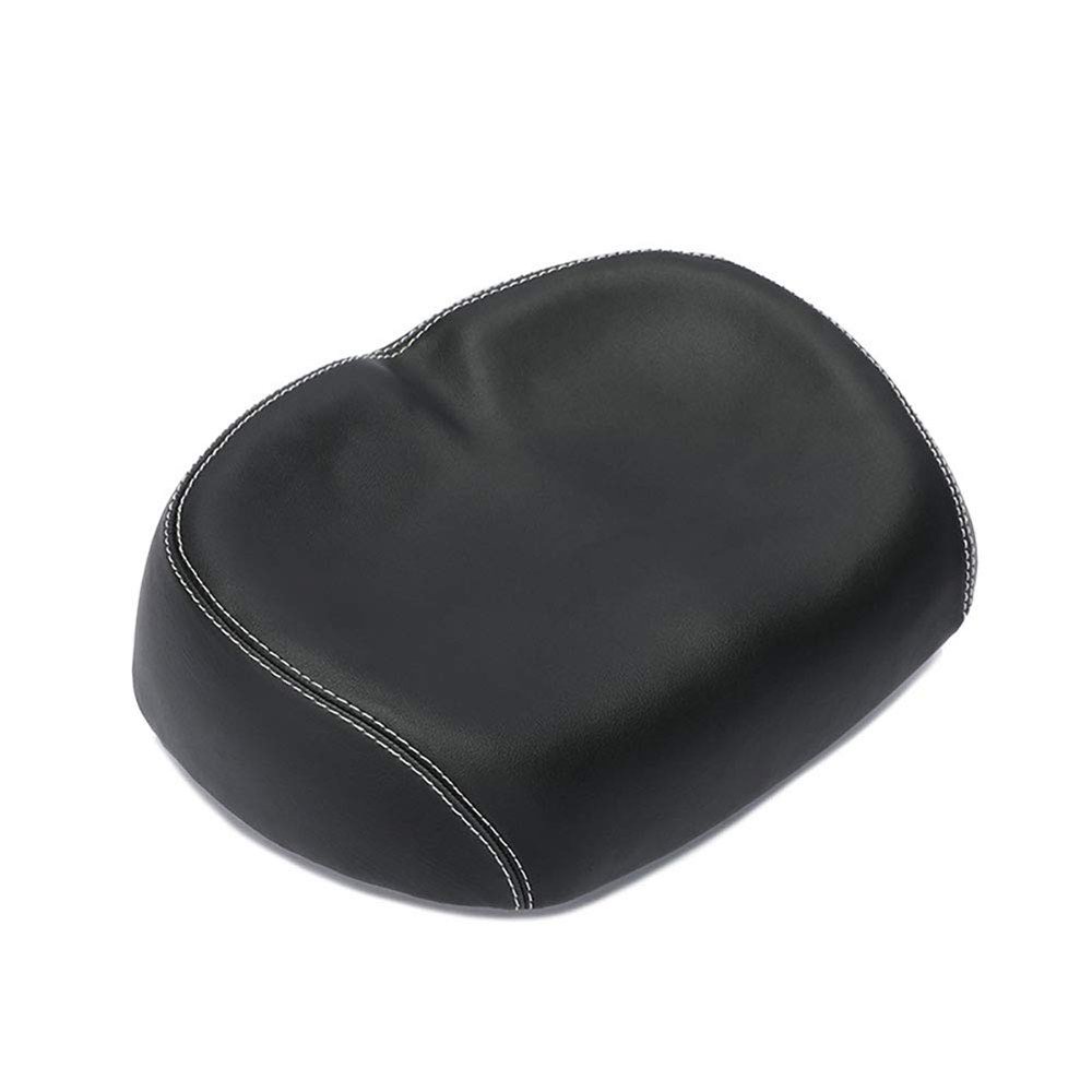 Bike Seat, Wide Large Bicycle Saddle, Ergonomic Universal Replacement Bike Seat Comfortable Bicycle Saddle Pads Waterproof Shock (Black)