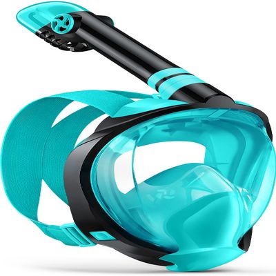 Full Face Snorkel Mask Adults,Dry-Top Snorkeling Gear with Camera Mount,Foldable 180-Degree Panoramic Scuba Mask for Snorkeling Diving Swimming Travel,Snorkel Mask Anti-Fog & Anti-Leak