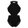 Aiihoo Kids Girls One Piece Halter Neck Cutout Waist Gymnastic Leotard Backless Ballet Training Performance Jumpsuit Black 8 view 1