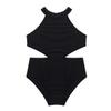 Aiihoo Kids Girls One Piece Halter Neck Cutout Waist Gymnastic Leotard Backless Ballet Training Performance Jumpsuit Black 8 view 3