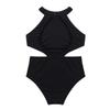 Aiihoo Kids Girls One Piece Halter Neck Cutout Waist Gymnastic Leotard Backless Ballet Training Performance Jumpsuit Black 8 view 4