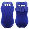 YiZYiF Girls' M-Straps Hollow Back Sleevless Ballet Leotard Ballerina Gymnastics Dancewear Bodysuit Cotton Blue 7-8 Yr view 1