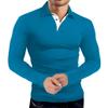 KUYIGO Men's Long Sleeve Collared Shirts Regular-Fit Quick-Dry Golf Polo Shirt Small Deep Teal view 4