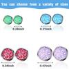 20 Pairs Faux Druzy Stud Earrings Set Stainless Steel Round Earrings Pierced Earrings Jewelry for Women Girls(Silver Base,6 mm) view 3
