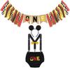 FMYFWY Baby Boys 1st Birthday Cake Smash Photo Props 5Pcs Outfits ONE Bloomers Suspenders Bowtie Headband Highchair Banner Black 12-18M view 1