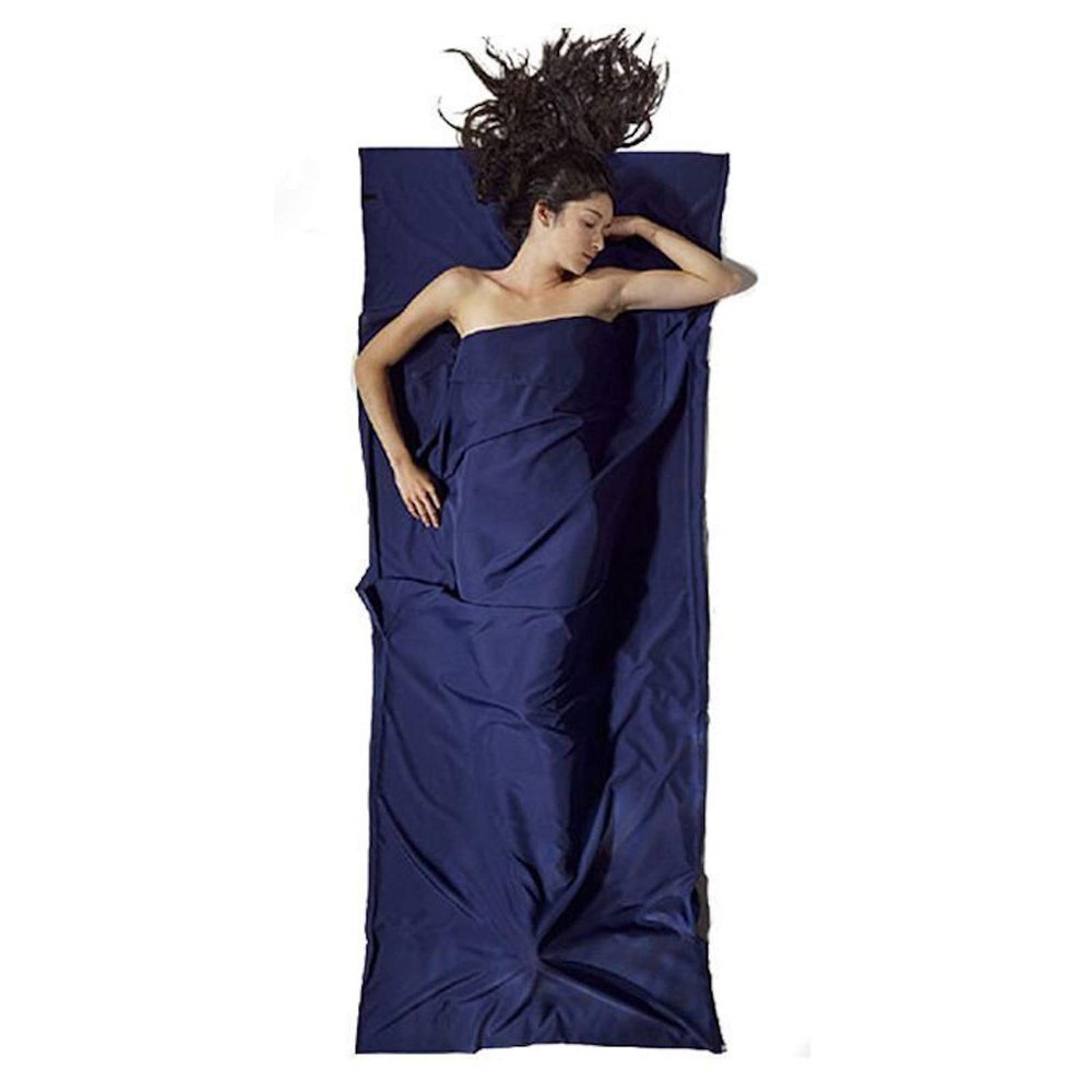 Cicilin Sleeping Bag Liner, Lightweight Travel Sheet Adults Camping Sleep Bag Prevent Dirty, Sleeping Sack for Camping, Traveling, Hotels, Backpacking (Navy Blue) 160 * 210cm