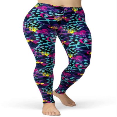 sissycos Women's 80s Leggings Artistic Splash Printed Buttery Soft Stretchy Pants (Large, Splash Love Hearts)