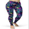 sissycos Women's 80s Leggings Artistic Splash Printed Buttery Soft Stretchy Pants (Large, Splash Love Hearts) view 1