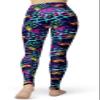sissycos Women's 80s Leggings Artistic Splash Printed Buttery Soft Stretchy Pants (Large, Splash Love Hearts) view 2