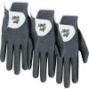 Amy Sport Golf Gloves Men Rain Grip Hot Wet All Weather Mesh Value 1 or 3 Pack, Right Handed Golfer Left Hand Mens Golf Glove, Soft Comfortable Breathable No Sweat (Gray-3 Pack, Large, Right)
