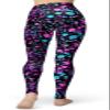 sissycos Women's 80s Leggings Artistic Splash Printed Buttery Soft Stretchy Pants (XX-Large, Rose Red Splatter) view 2