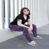 sissycos Women's 80s Leggings Artistic Splash Printed Buttery Soft Stretchy Pants (XX-Large, Rose Red Splatter) view 3