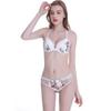 Swbreety Women Lace Push-up Bra and Panty Set Underwire Cross Back Everyday Bras Plus Size White view 2