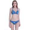 Swbreety Womens Sexy Lace Bra and Thong Set Push Up T Back Strap Bra Lingerie Set Blue view 2