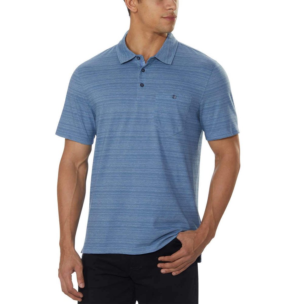 English Laundry Mens Short Sleeve Polo (Indigo Fog, XX-Large)