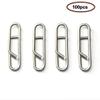 100pcs/pack Stainless Steel Power Clips Lure Clips Snaps Quick Change Fishing Lure Connector Kayak Drifting Fishing Fast Snaps Speed Clips view 4