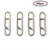 100pcs/pack Stainless Steel Power Clips Lure Clips Snaps Quick Change Fishing Lure Connector Kayak Drifting Fishing Fast Snaps Speed Clips view 3