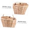 Garneck Boy Girl Wicker Front Basket Natural Willow Material Installation Storage Space for Outdoor Cycling Handle view 3