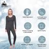 Ultra Dry Women Thermal Underwear Set; Base Layer Soft Fleece Lining Ladies 2 pc Top Shirt & Bottom Leggings Tights Long Johns (3X-Large Grey) view 2