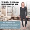 Ultra Dry Women Thermal Underwear Set; Base Layer Soft Fleece Lining Ladies 2 pc Top Shirt & Bottom Leggings Tights Long Johns (3X-Large Grey) view 4