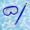 Age 3-8 - Blue Mask and Snorkel Swimming Set for Children view 2