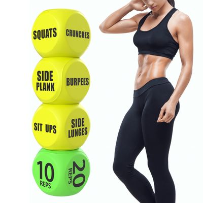 TidyFriend Exercise Dice  6 Sided Foam Workout Dice for Teens & Adults, Fun Fitness Equipment for Solo or Group Classes, Home Gym Use  Great Workout Equipment & Gifts for Gym Lovers (Yellow)