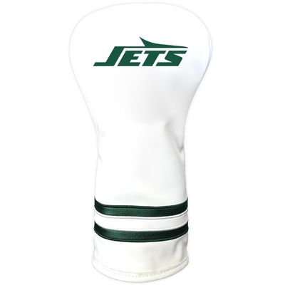 Team Golf NFL New York Jets White Vintage Driver Head Cover, Form Fitting Design, Retro Design &