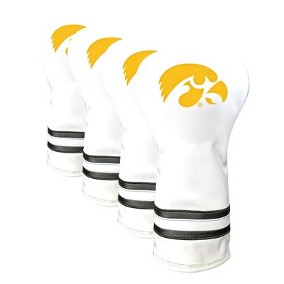 Team Golf NCAA Iowa Hawkeyes White Vintage Driver Head Cover White Vintage Driver Golf Club Headcover, Form Fitting Design, Retro Design
