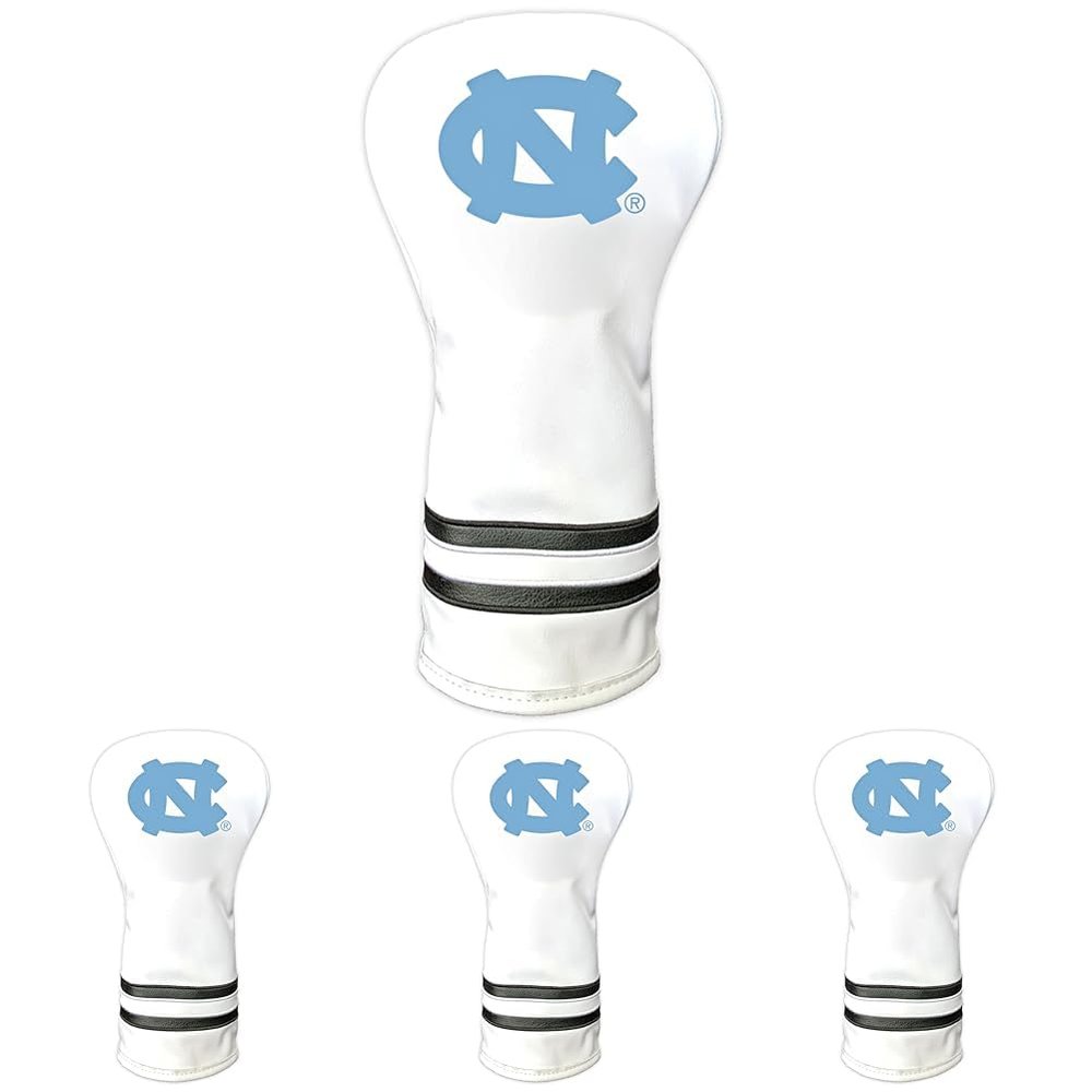Team Golf NCAA North Carolina Tar Heels White Vintage Driver Head Cover White Vintage Driver Golf Club Headcover, Form Fitting Design, Retro Design & Superb Quality