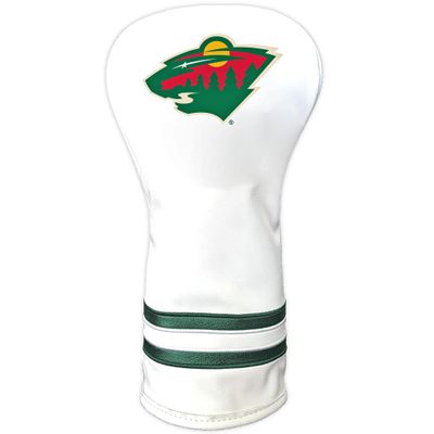 Team Golf NHL Minnesota Wild White Vintage Driver Head Cover White Vintage Driver Golf Club Headcover, Form Fitting Design, Retro Design